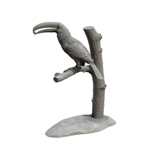 1:12 scale Toco Toucan with Stand Miniature  Replica by Animal Den Miniatures - 10mm to 7" Sizes miniature — handmade resin scale model by The Scale Grail