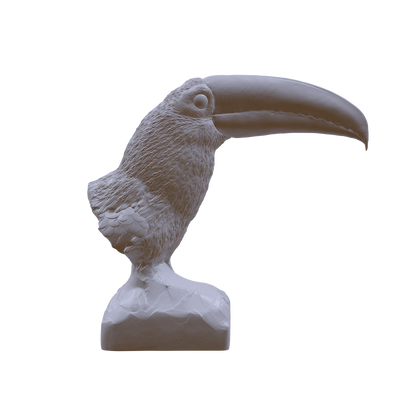 Toco Toucan Bust by Animal Den Miniatures 25 mm, 4 in, 6 in Sizes miniature — handmade resin scale model by The Scale Grail