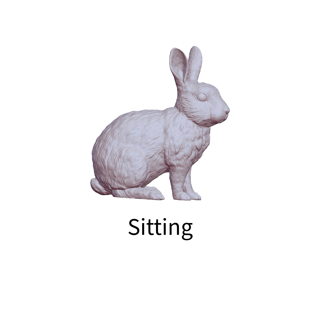 Rabbit MICROS miniature detail view — 3D printed resin