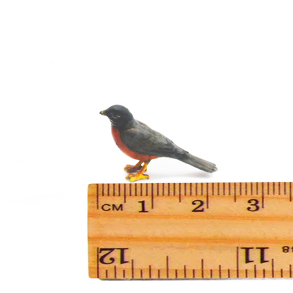 1:12 scale Robin bird Figurines 1:12 Scale woodland garden Mini for Dollhouse, Diorama, Art Craft Supplies by The Scale Grail (2 birds) miniature detail view — 3D printed resin