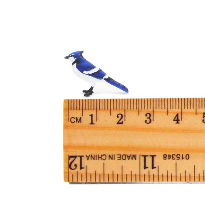1:12 scale Blue Jay bird Figurines 1:12 Scale woodland garden Mini for Dollhouse, Diorama, Art Craft Supplies by The Scale Grail (2 birds) miniature detail view — 3D printed resin