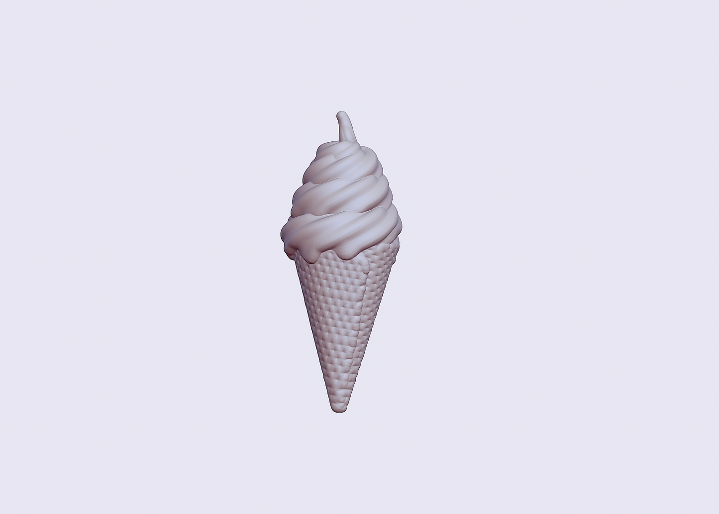 Ice Cream Cone MICROS miniature detail view — 3D printed resin