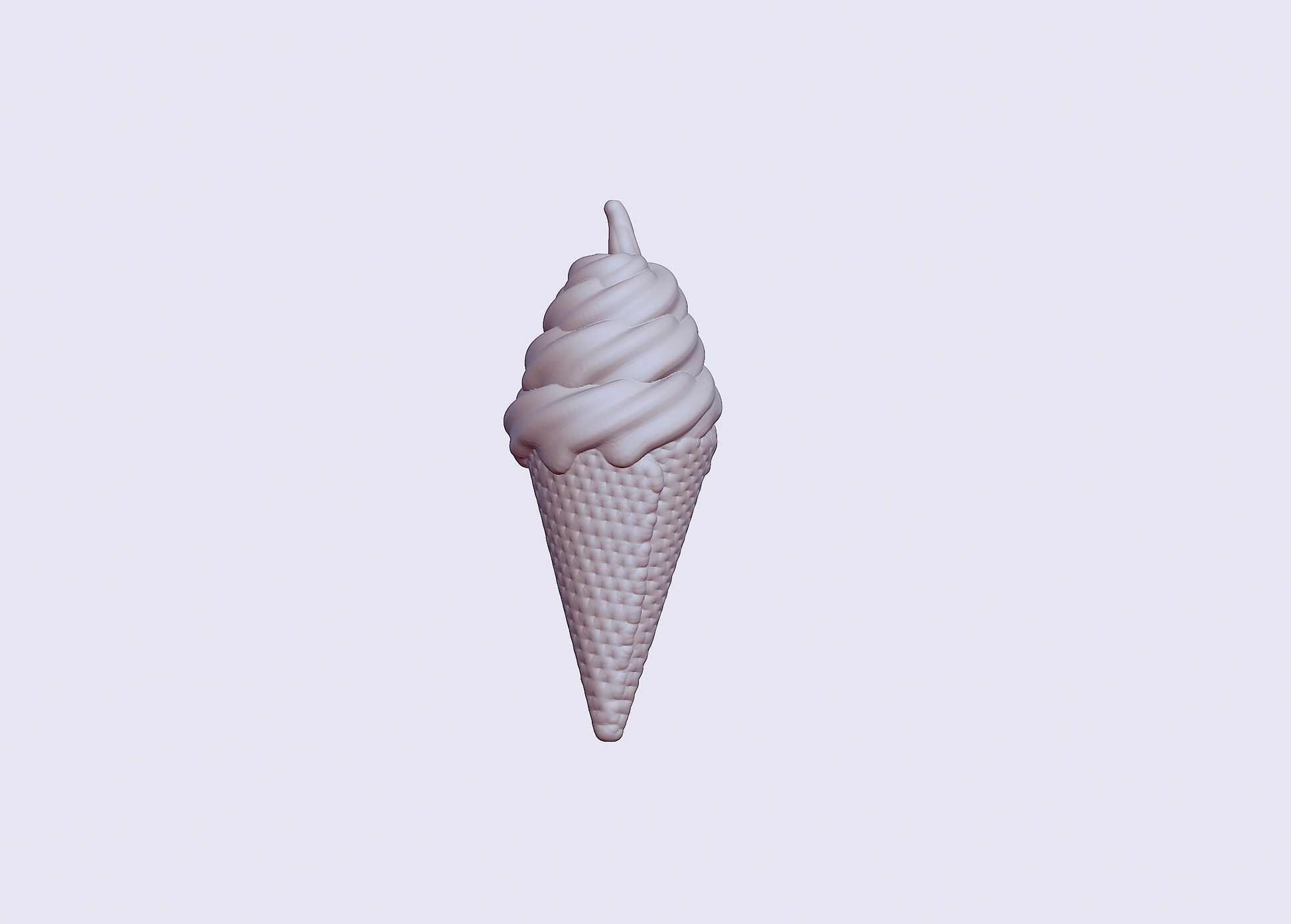 Ice Cream Cone MICROS miniature detail view — 3D printed resin