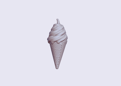Ice Cream Cone MICROS miniature detail view — 3D printed resin