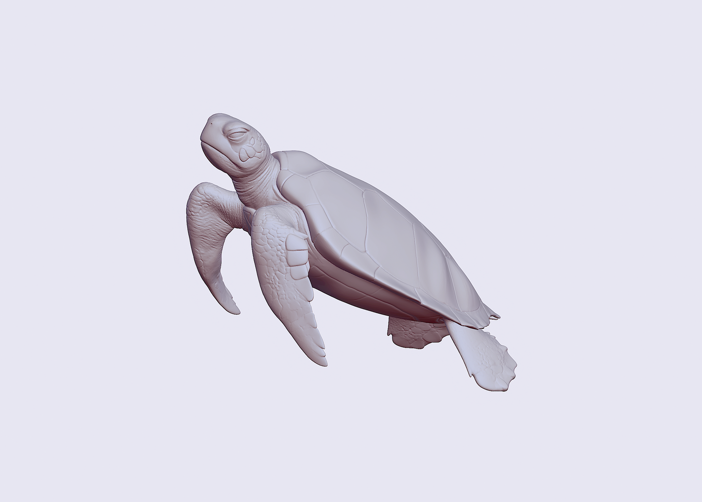 Sea Turtle MICRO miniature detail view — 3D printed resin