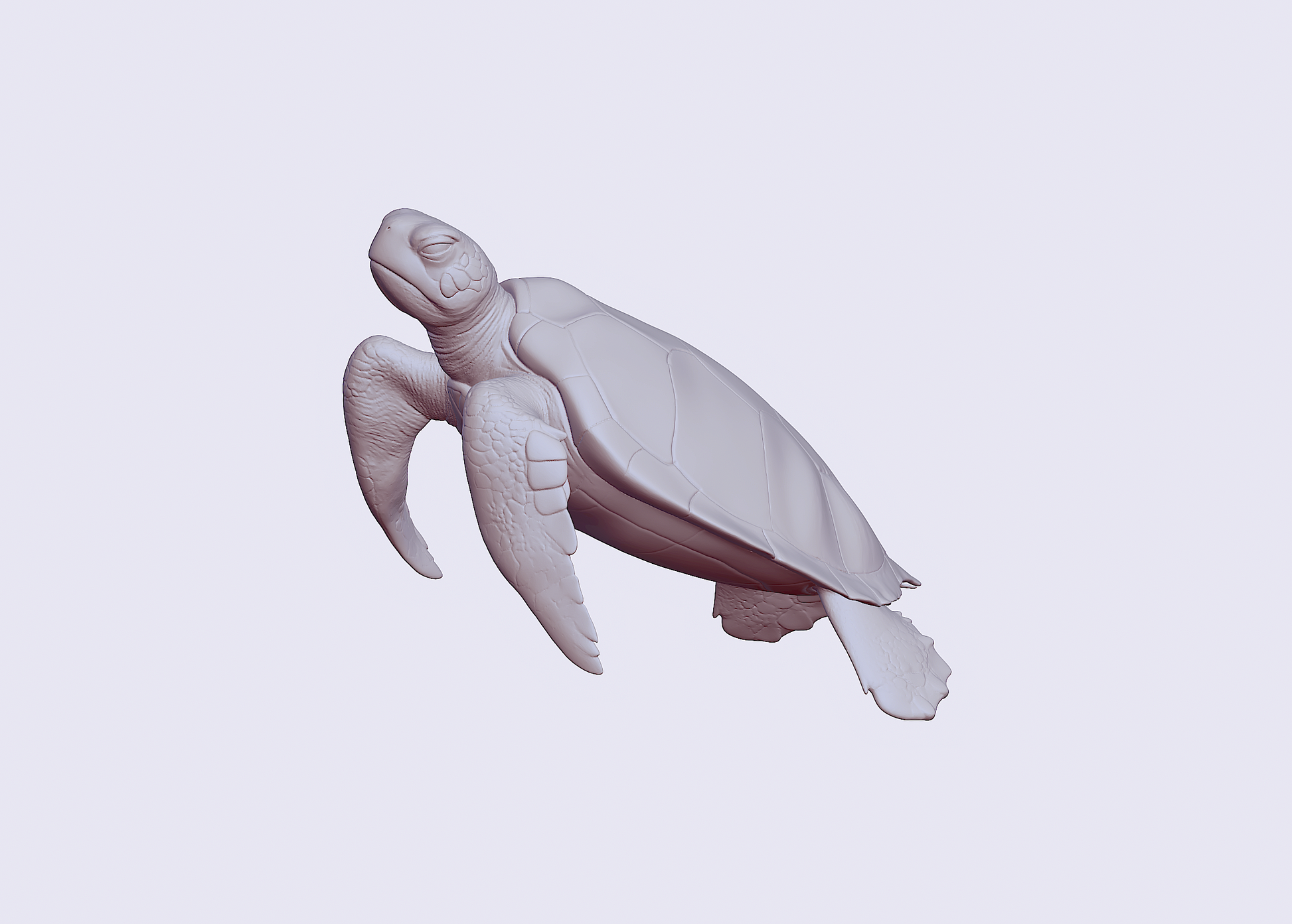 Sea Turtle MICRO miniature detail view — 3D printed resin