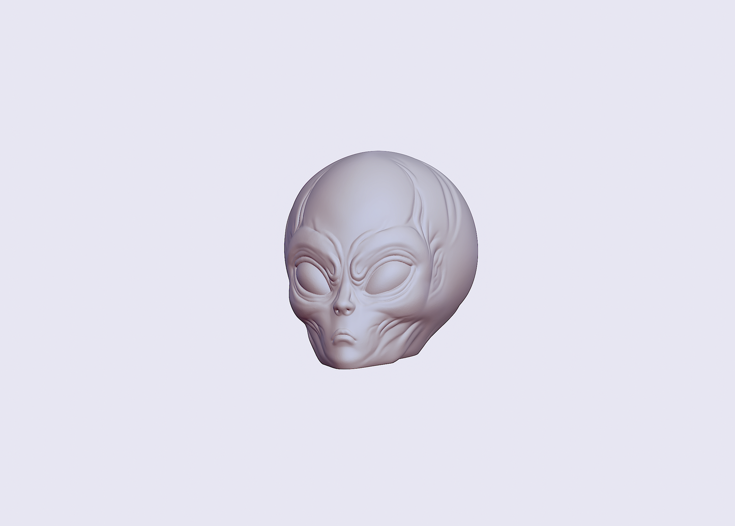 Alien Head MICRO miniature detail view — 3D printed resin