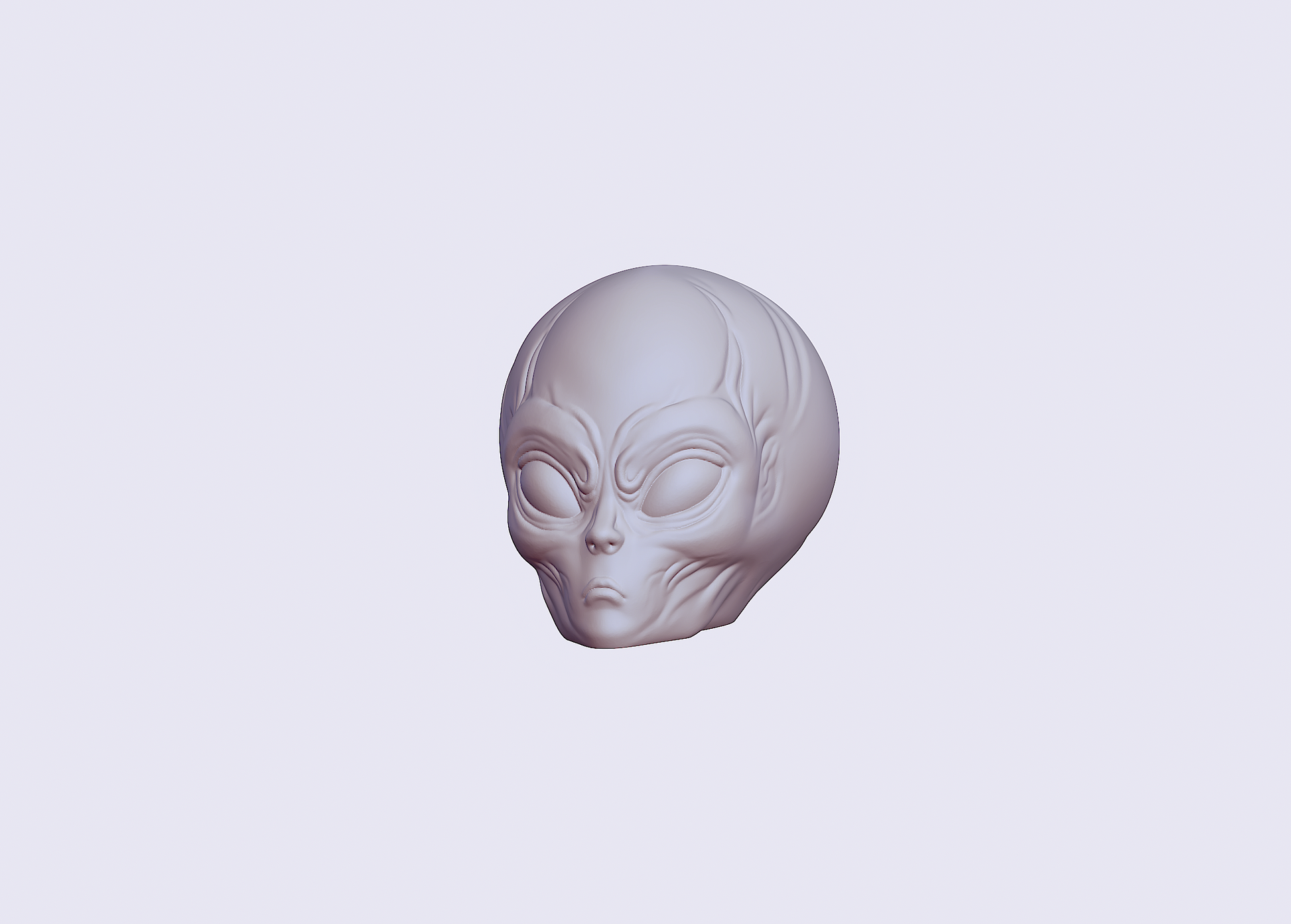 Alien Head MICRO miniature detail view — 3D printed resin