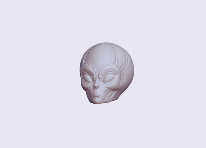 Alien Head MICRO miniature detail view — 3D printed resin
