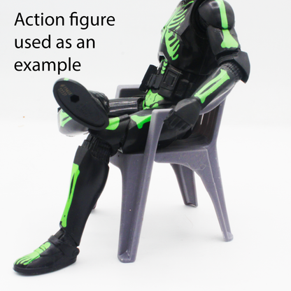 1:12 scale Plastic Lawn Chair 1:12 Replica Collectible Furniture for miniature side view — The Scale Grail