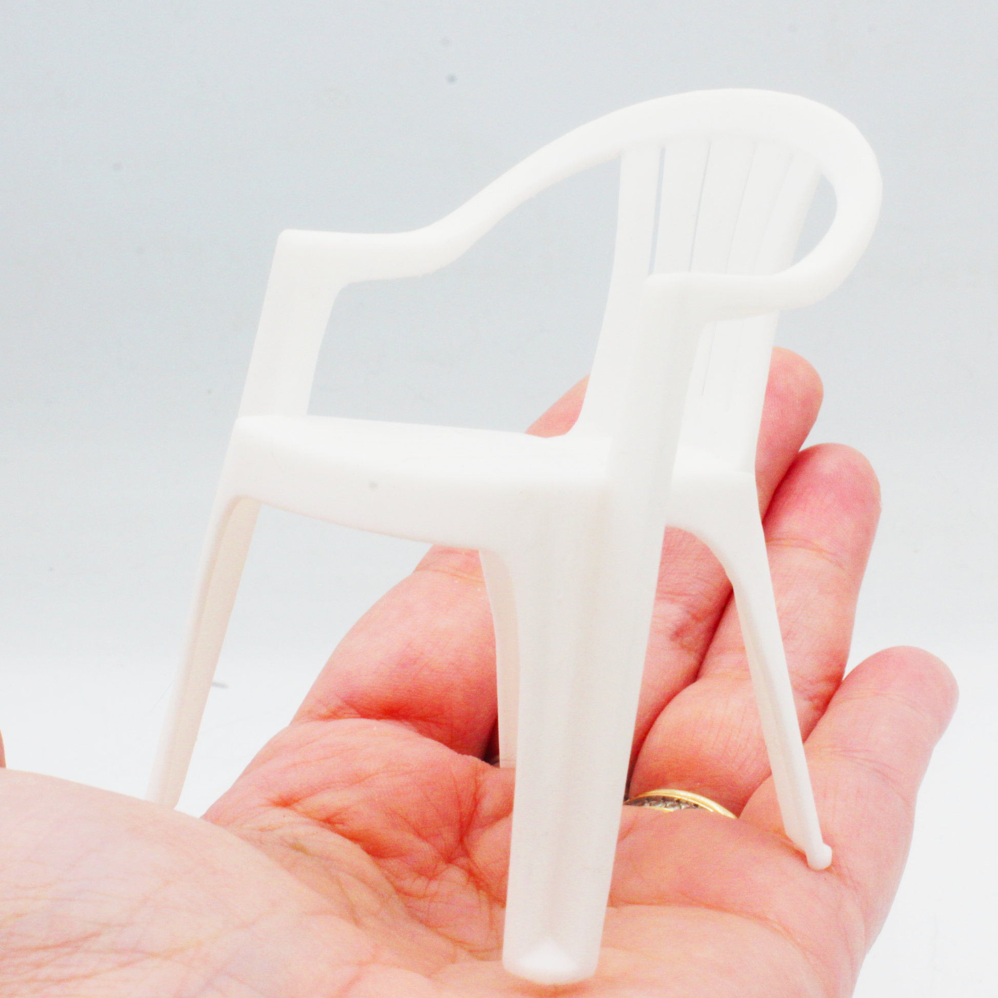 1:12 scale Plastic Lawn Chair 1:12 Replica Collectible Furniture for miniature detail view — 3D printed resin