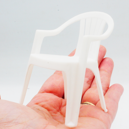 1:12 scale Plastic Lawn Chair 1:12 Replica Collectible Furniture for miniature detail view — 3D printed resin