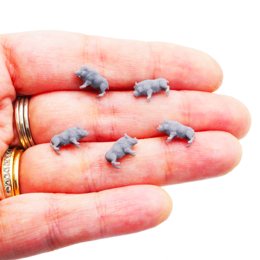 1:87 scale Wild Boar MICROS miniature — handmade resin scale model by The Scale Grail
