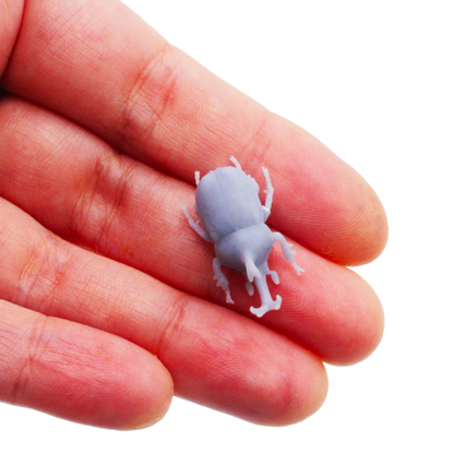 1:12 scale Rhino Beetle MICROS miniature detail view — 3D printed resin