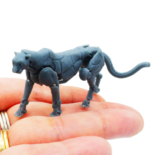 32mm scale Mecha Cheetah miniature — handmade resin scale model by The Scale Grail