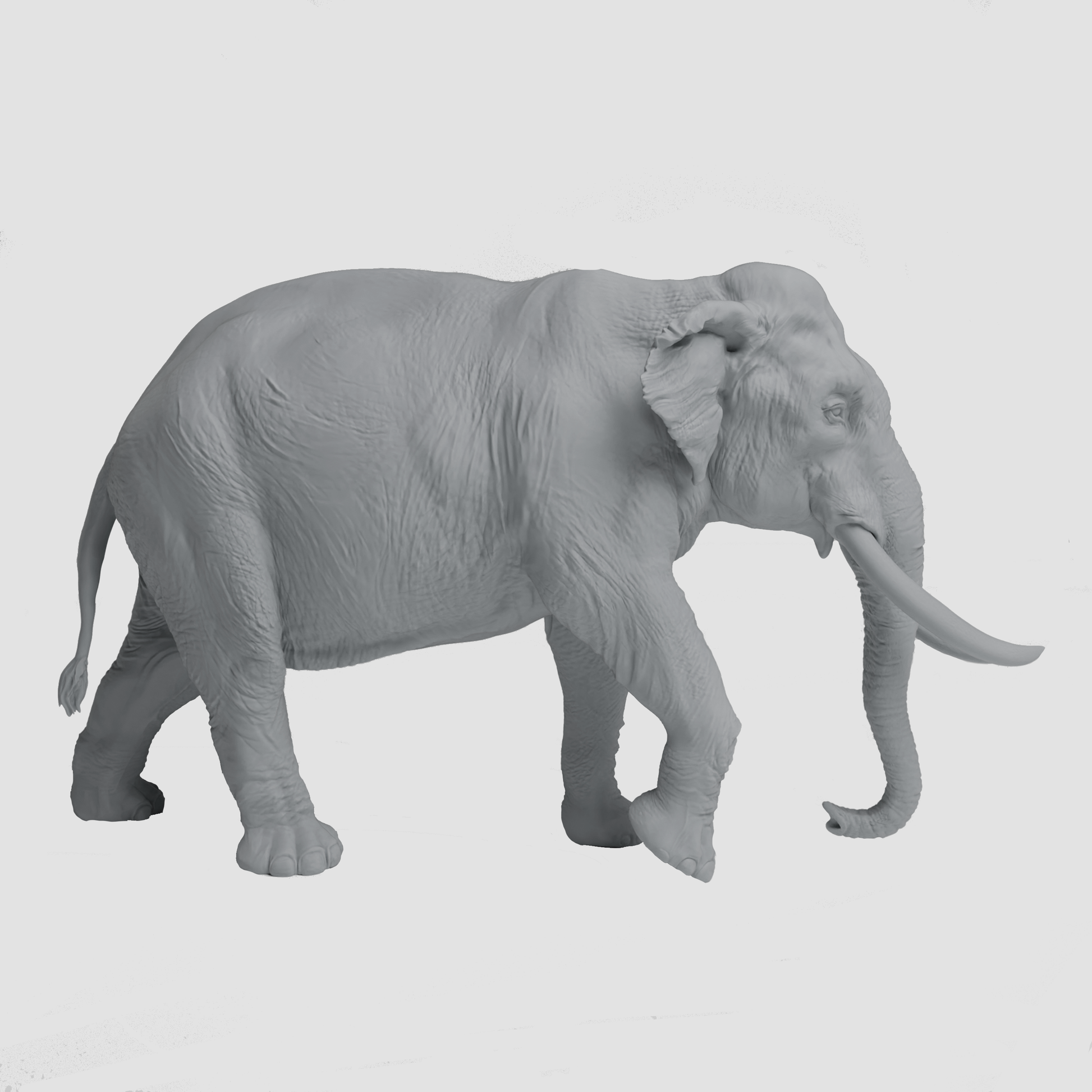 1:48 scale Indian Elephant miniature detail view — 3D printed resin