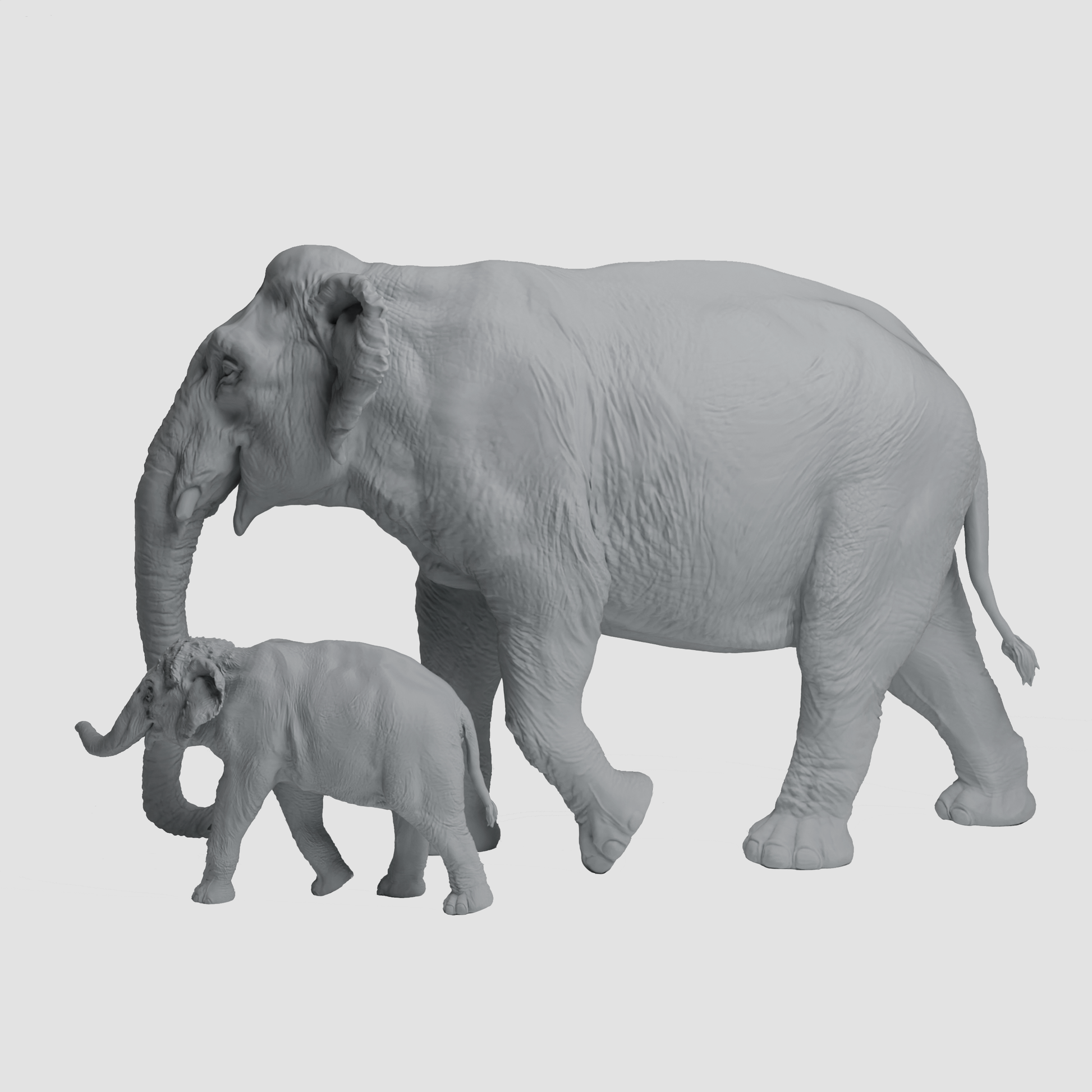 1:48 scale Indian Elephant miniature side view — The Scale Grail