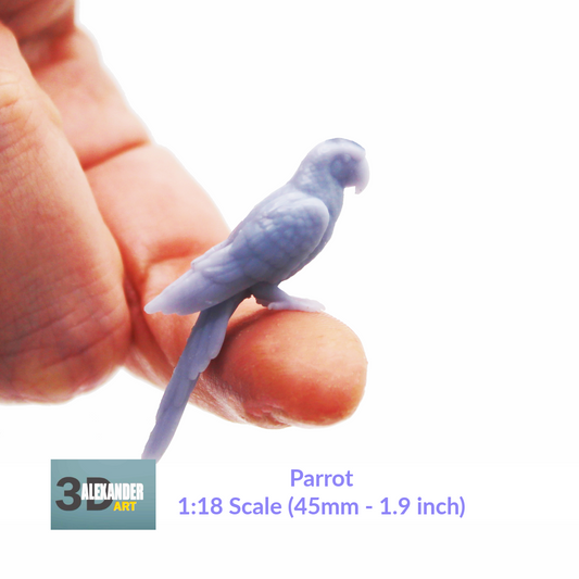 1:12 scale Parrot Miniature bird for miniature — handmade resin scale model by The Scale Grail