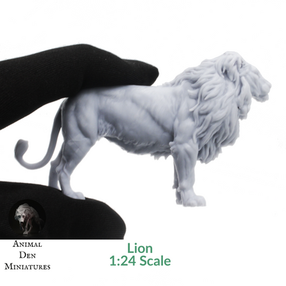 Lion - 1:24 Scale miniature feline for safari diorama by Animal Den Miniatures (1 animal)