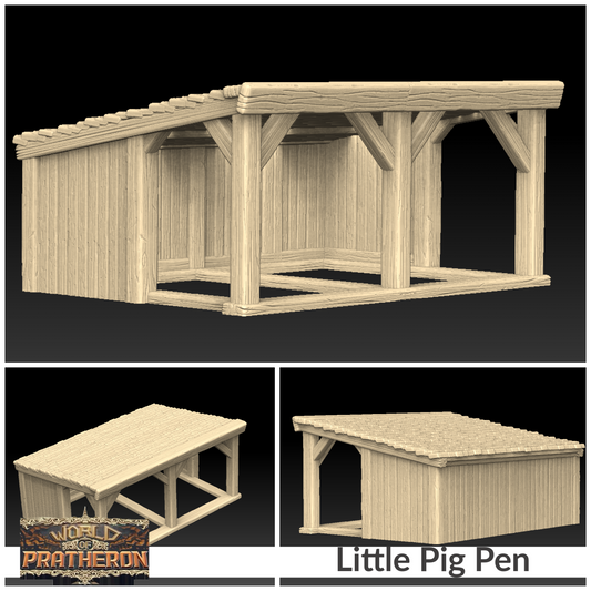 Little Pig Pen - 1:48 scale 32mm 28mm and HO 1:87 sized farm building by World of Pratheron