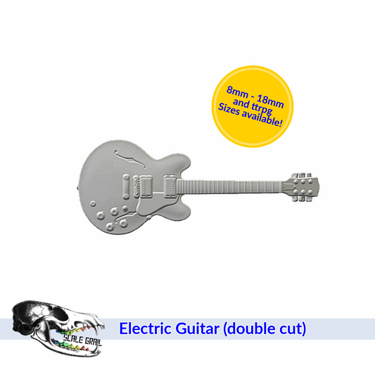 Electric Guitar - 12mm Microscale Accessories for resin inserts and diy jewelry art craft supplies 3d model by The Scale Grail (Copy)