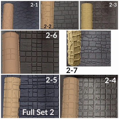 Cobblestone Texture Roller, 4 Inches Tall, Clay texture roller Seamless Design art craft diorama STL Loot Factory (Set 2)