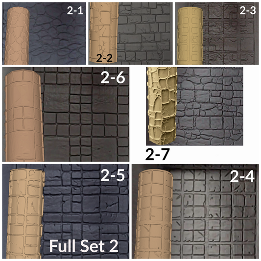 Cobblestone Texture Roller, 4 Inches Tall, Clay texture roller Seamless Design art craft diorama STL Loot Factory (Set 2)
