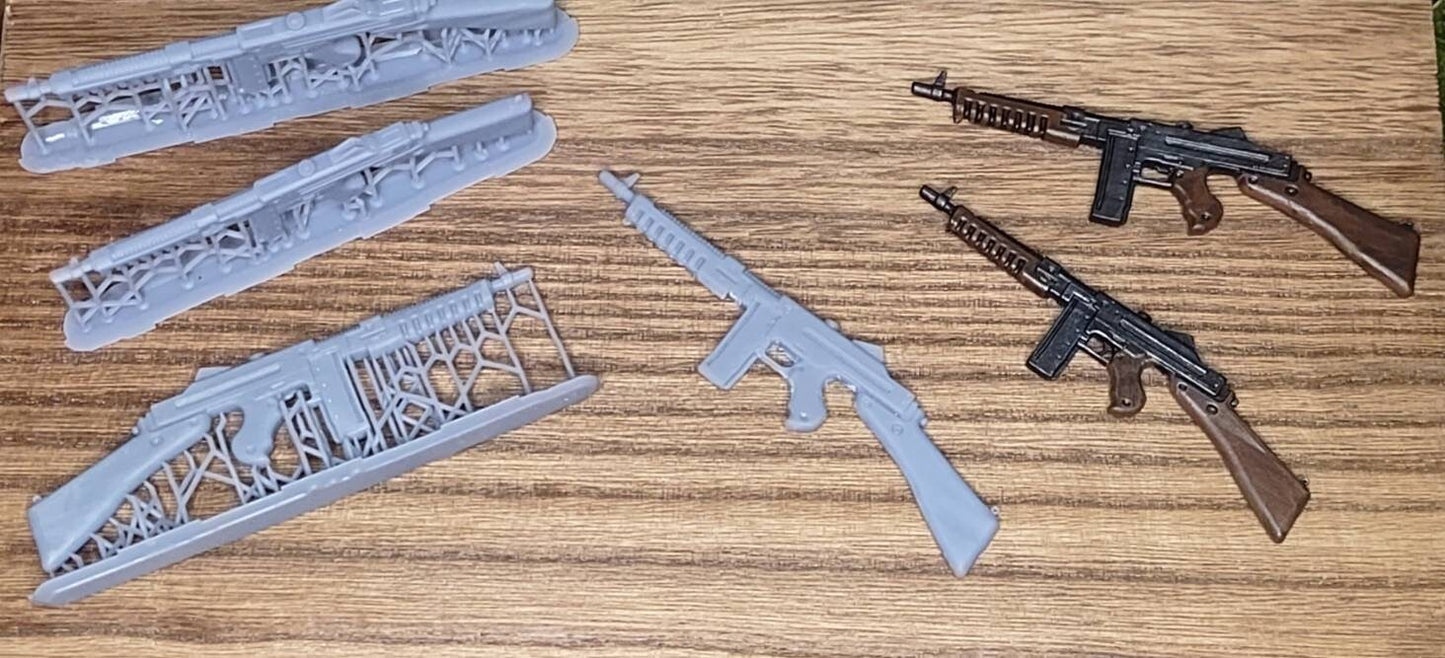 1:12 scale SMG 6 Inch Scale 1:12 Submachine Gun miniature side view — The Scale Grail