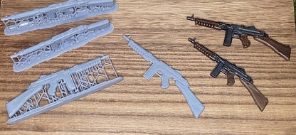 1:12 scale SMG 6 Inch Scale 1:12 Submachine Gun miniature side view — The Scale Grail
