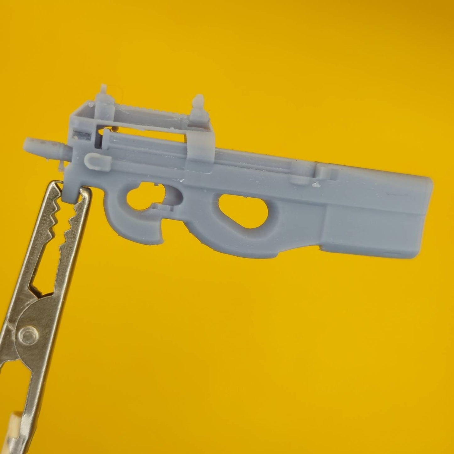 1:12 scale P90 Compact Submachine Gun 1:12 scale for use with action figures, diorama, dollhouse miniature detail view — 3D printed resin