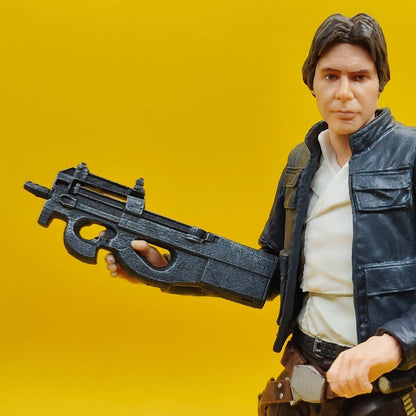 1:12 scale P90 Compact Submachine Gun 1:12 scale for use with action figures, diorama, dollhouse miniature side view — The Scale Grail