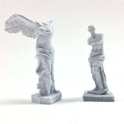 Venus De Milo, Winged Victory Miniature 1:48 Scale replica Greek statue Dollhouse diorama decor mini version of popular sculpture (1 statue)