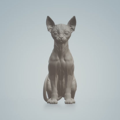 Sphynx Cat Miniature Replica for Dollhouse and Dioramas by Alexander3DArt - 10mm to 7" Sizes