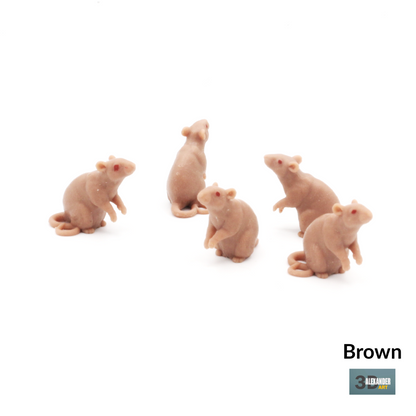 Rats - 1:12 Scale Miniature Animal for Dollhouse, Diorama by Alexander Kuzmenko