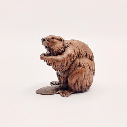 Animal Den Miniatures - American Beaver - 1:12 scale miniature animal sized for diorama, dollhouse, small hand painted scaled 3d printed tabletop mini (1 figurine)