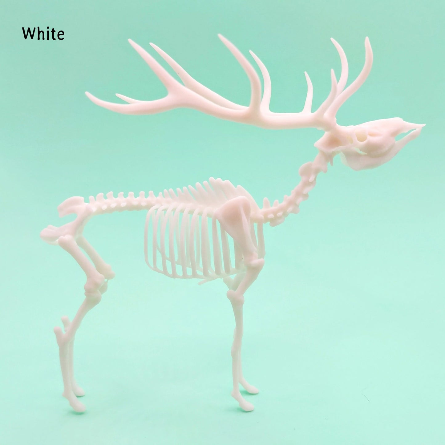 Red Deer Skeleton - 1:18 scale miniature for horror diorama, dollhouse, tabletop arts and crafts, replica curiosities oddities (1 skeleton)