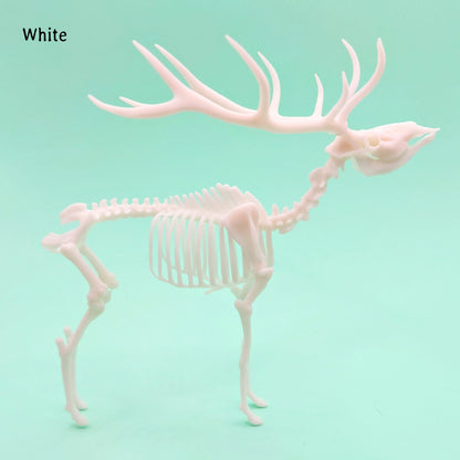 Red Deer Skeleton - 1:18 scale miniature for horror diorama, dollhouse, tabletop arts and crafts, replica curiosities oddities (1 skeleton)