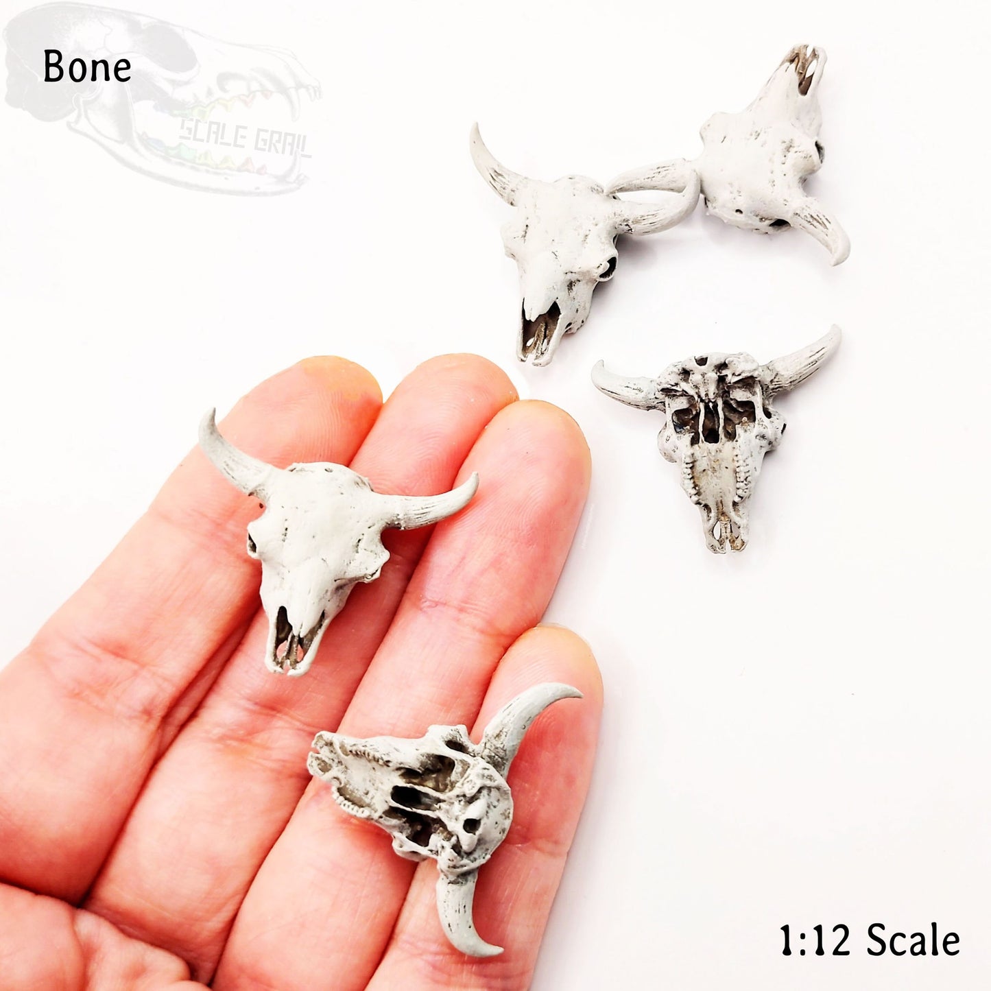 American Bison Skull - 1:24 scale miniature small size for desert diorama, western dollhouse, arts and crafts, replica oddities by The Scale Grail