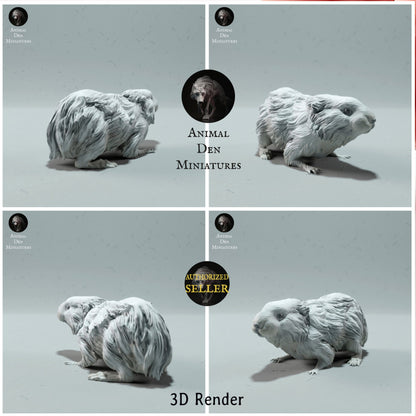 Animal Den Miniatures - Arctic Lemming - 1:6 scale miniature animal sized for snow diorama, winter dollhouse, small hand painted scaled 3d printed tabletop mini